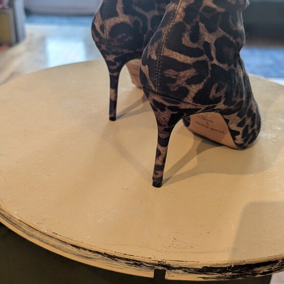 Black Suede Studio leopard print stretch ankle boots - Picture 4 of 5